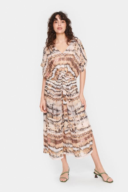 Saint Tropez EyaSZ Long Dress Creme Tiedye Strokes
