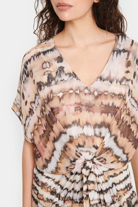 Saint Tropez EyaSZ Long Dress Creme Tiedye Strokes