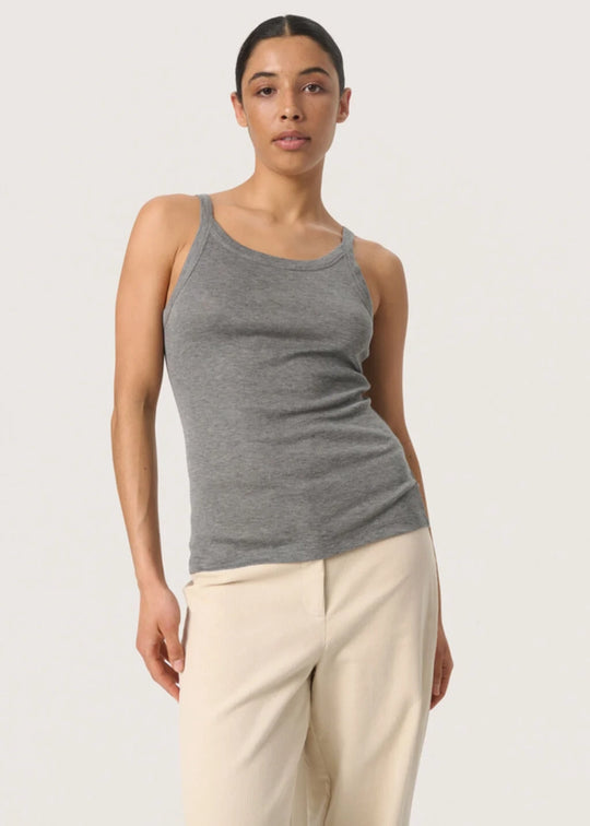 Soaked in Luxury SLFauna Tank Top Grey Melange