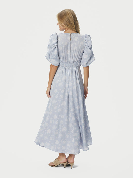 Neo Noir Kikka Faded Flower Dress Light Blue