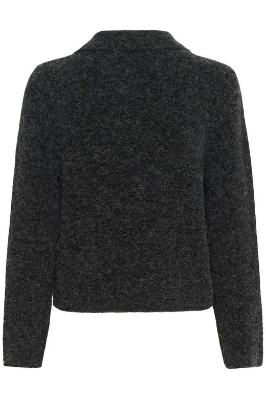Gestuz GZalpha polo pullover Charcoal melange