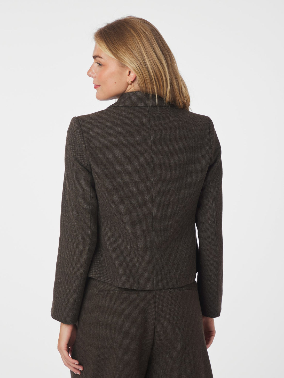 Neo Noir Waed Mini Check Blazer Brown Melange