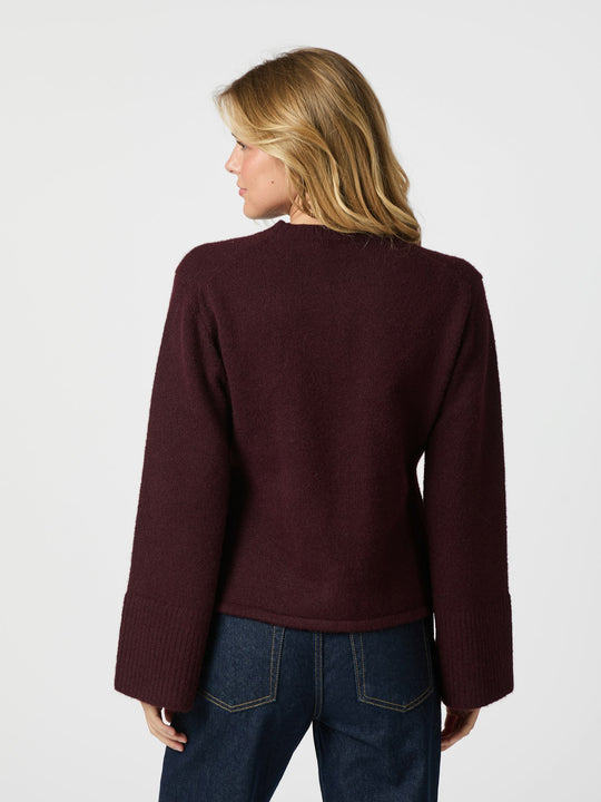 Neo Noir Mixie Knit Cardigan Wine