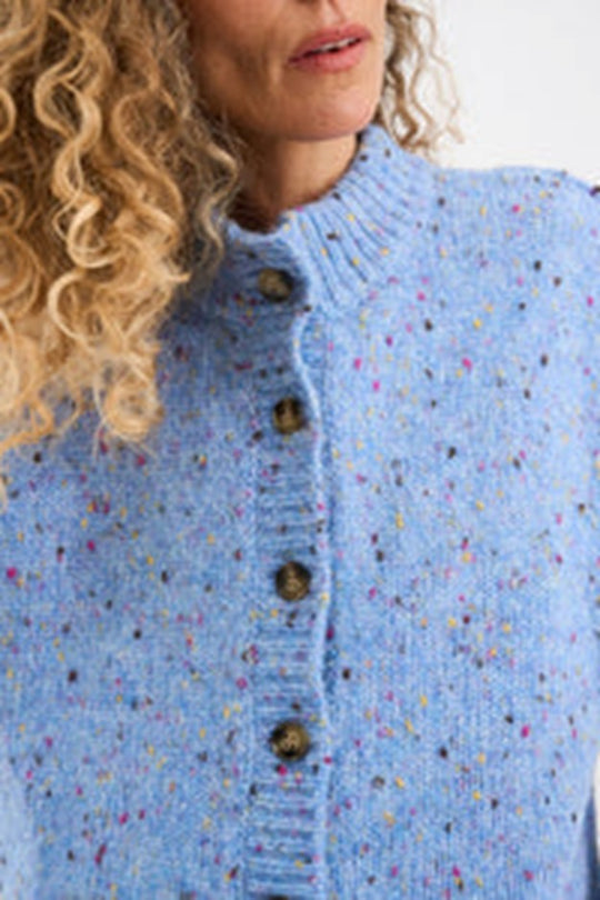 Pieszak PD-Holly Button High Neck Knit 550 Blue Mist