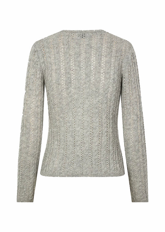 Modström HowieMD cable o-neck Grey Melange