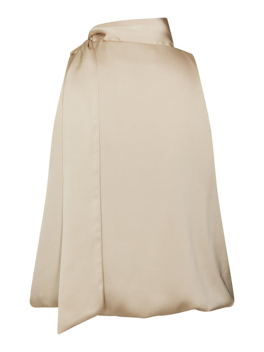Neo Noir Veda Drapy Satin Top Dark Sand