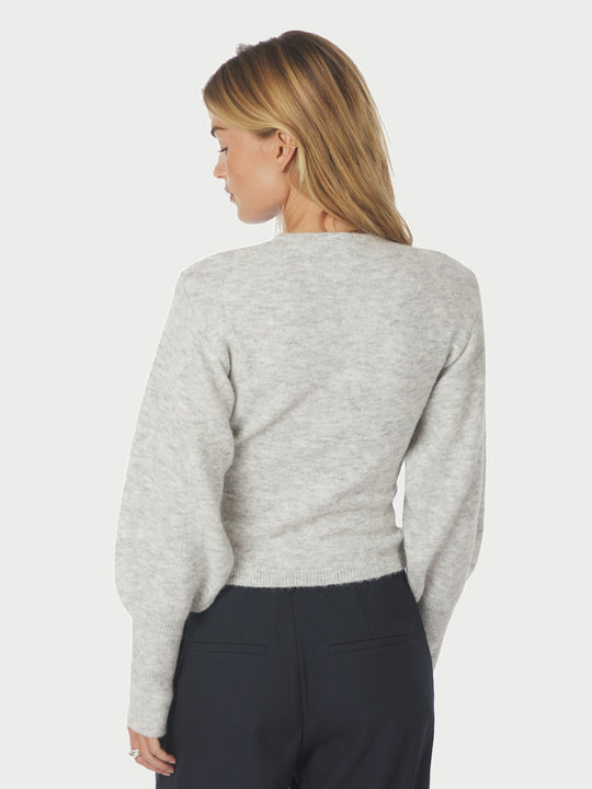 Neo Noir Briano Soft Knit Cardigan Light Grey Melange