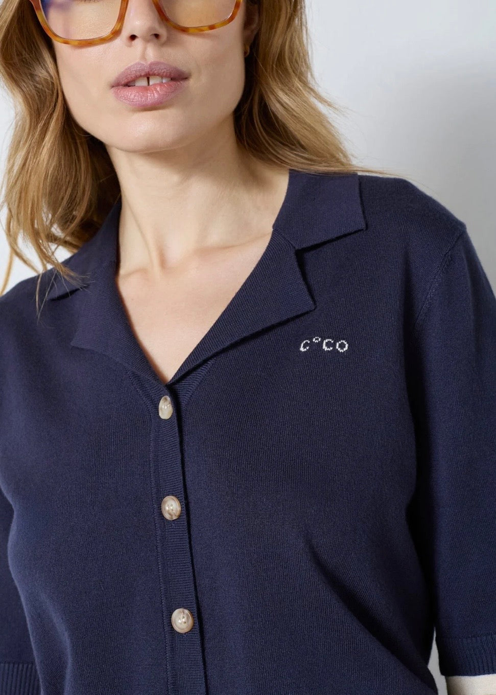Co'Couture LueCC Crop Cardigan navy