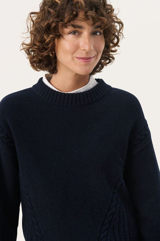 Part Two MerikaPW Pullover Dark Navy
