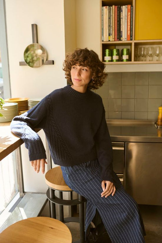 Part Two MerikaPW Pullover Dark Navy