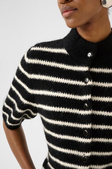 Gestuz GZalpha SS short cardigan black ivory stripe
