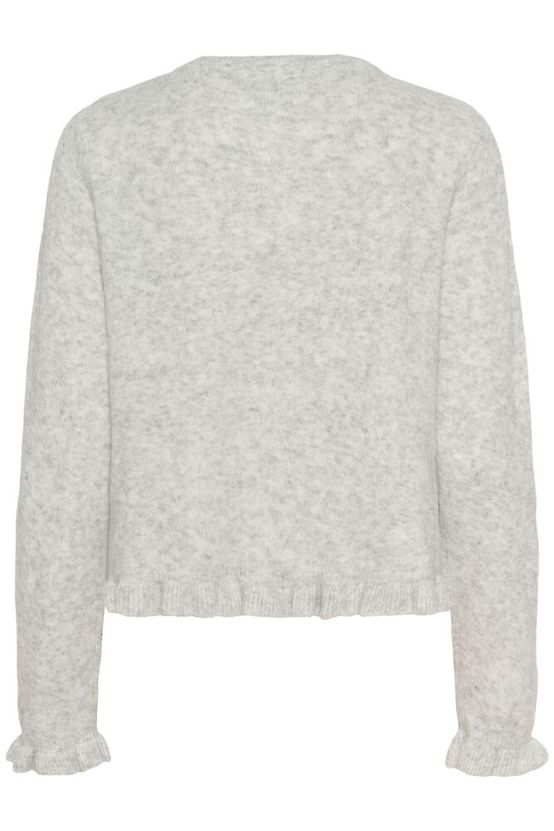 Karen by Simonsen kbNoabelle frill cardigan Opal Gray Melange