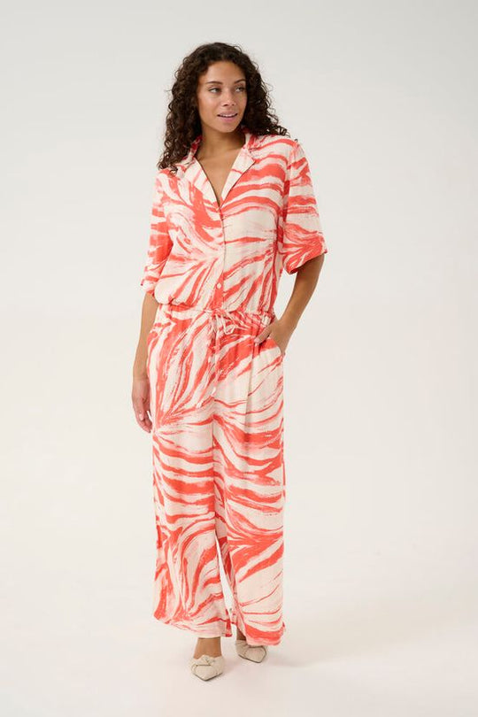 Soaked SLZaya Jumpsuit Hot Coral Wave