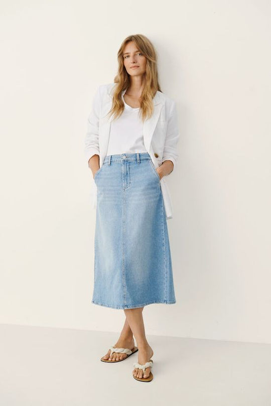 Part Two SiyaPW Skirt Light Blue Denim