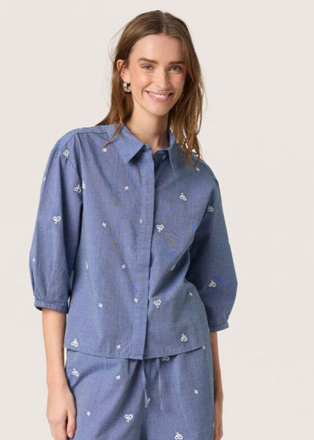 Soaked SLElly shirt Medium Blue Denim
