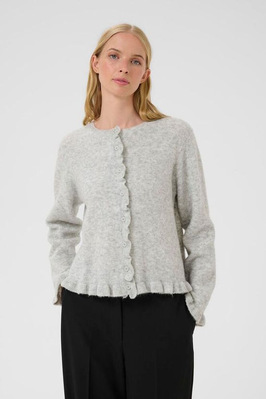 Karen by Simonsen kbNoabelle frill cardigan Opal Gray Melange
