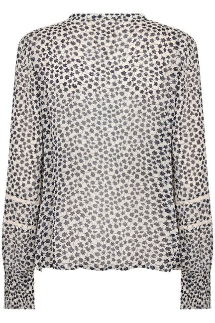 Part Two NesmaPW Shirt Navy Mini Grid Flower