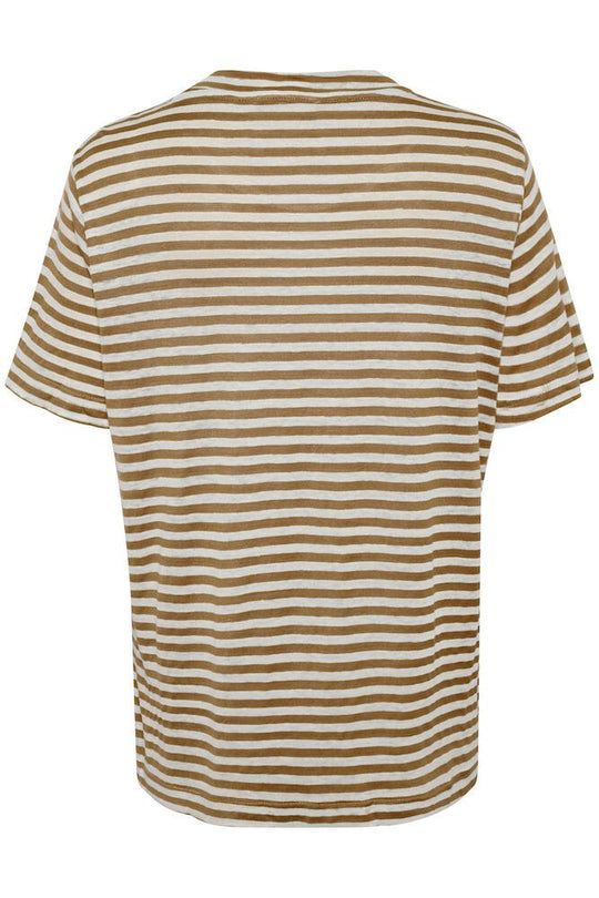 My Essential Wardrobe LisaMW Striped Tee Dijon Striped Brown