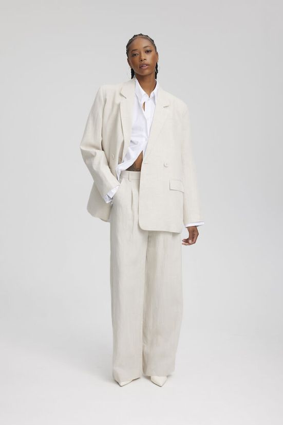 Gestuz LizaGZ Linen Blazer Tammy light sand