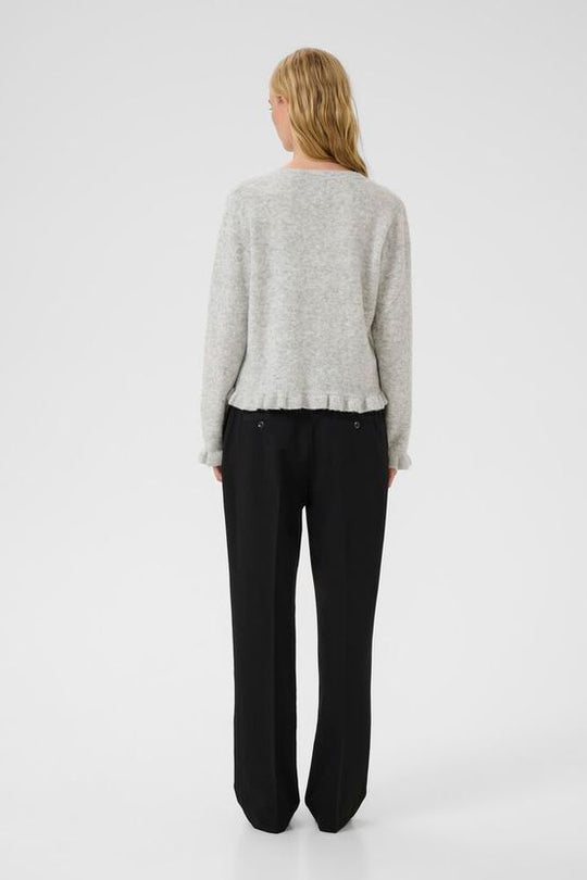 Karen by Simonsen kbNoabelle frill cardigan Opal Gray Melange