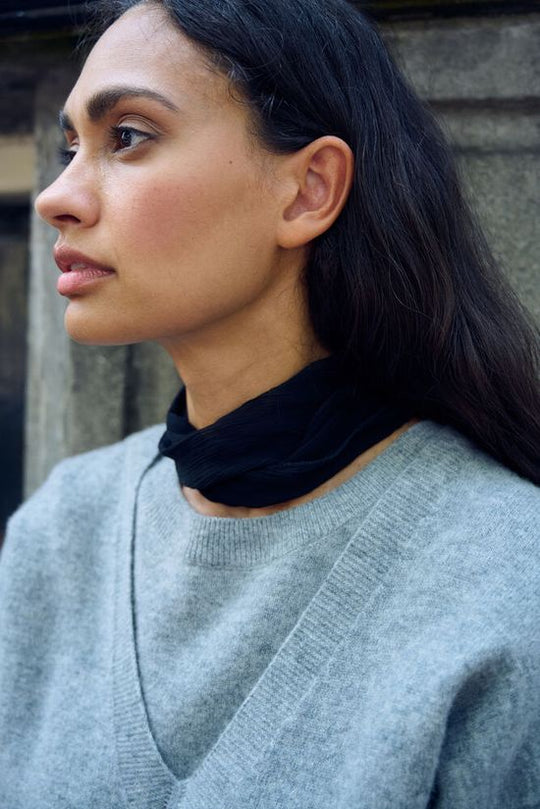 Karen by Simonsen KBAnemone V-neck Medium Grey Melange