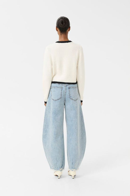 Gestuz GZalpha ls contrast cardigan Ivory/black comb