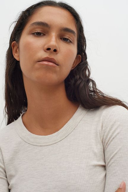 InWear DagnaIW Melange T-Shirt LS Ecru