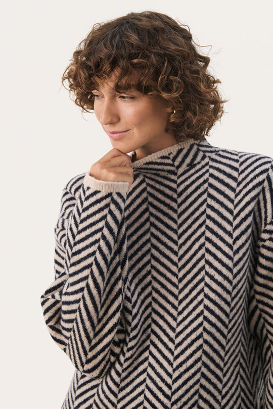 Part Two Leana Pullover French Oak Jacquard