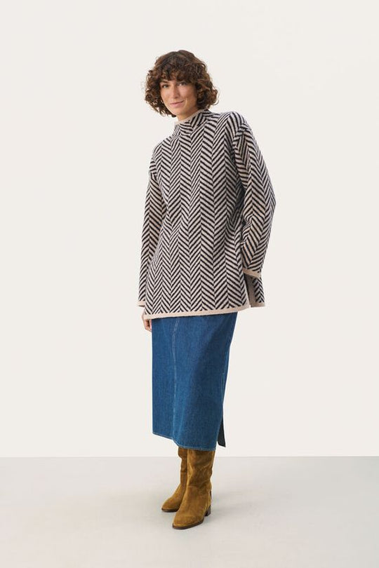 Part Two Leana Pullover French Oak Jacquard