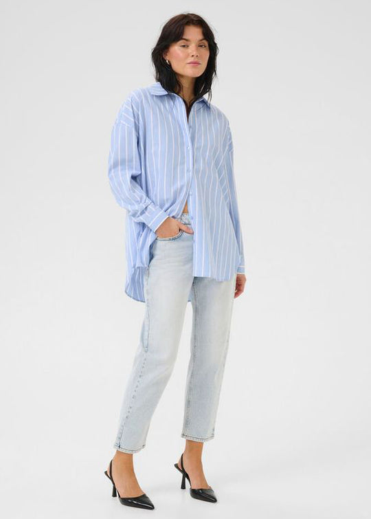 My Essential Wardrobe KionaMW Boxy Shirt Vista Blue Striped