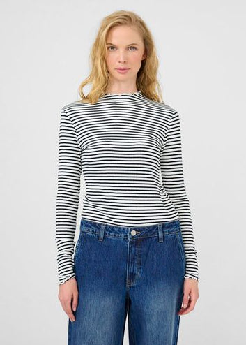 Karen by Simonsen CandaceKB Stripe LS Egret/Night Sky Stripe