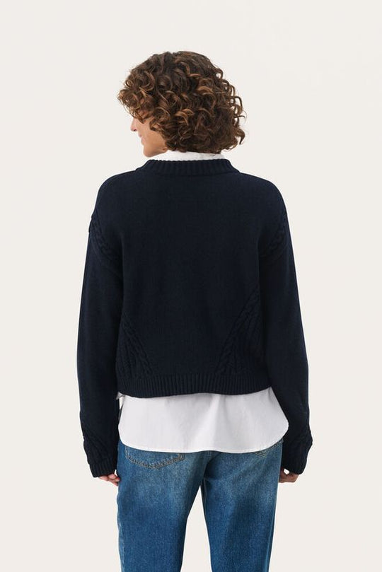 Part Two MerikaPW Pullover Dark Navy