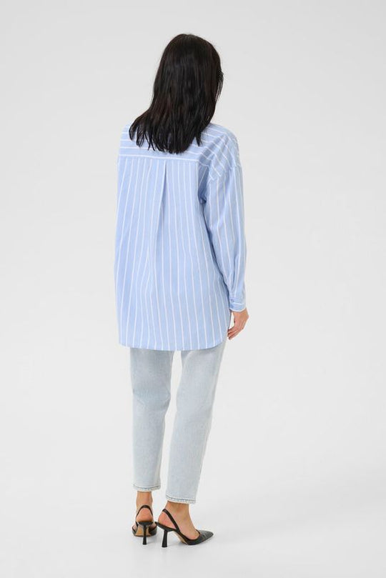 My Essential Wardrobe KionaMW Boxy Shirt Vista Blue Striped