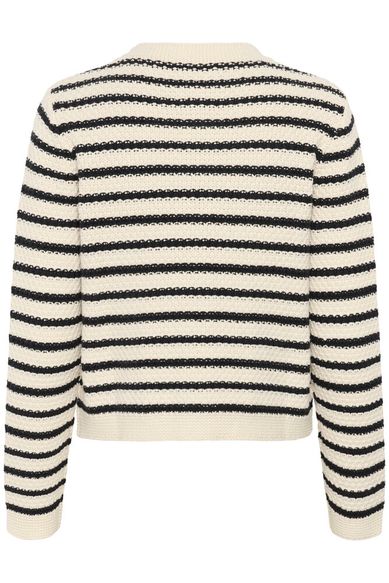 Part Two ElmiePW Cardigan off-white navy stripe