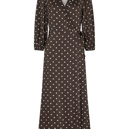 Neo Noir Malinga Dot Dress Dark Brown