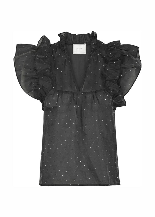 Neo Noir Jayla Bedazzled Top Black