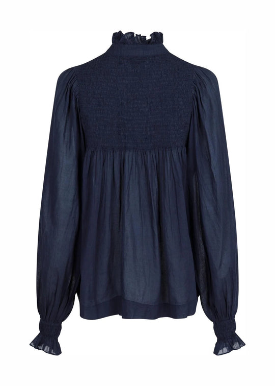 Neo Noir Jill S Voile Blouse Navy