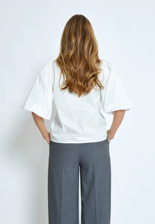 Minus MSJoa Short Sleeve Blouse Cloud Dancer