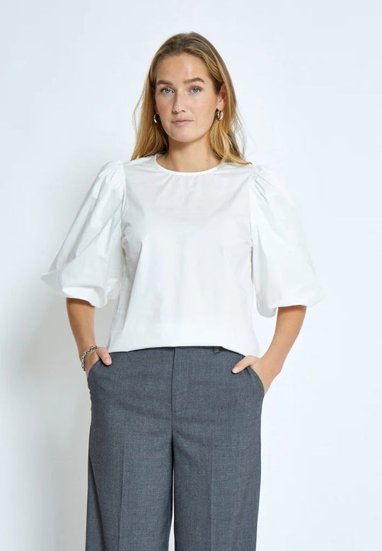 Minus MSJoa Short Sleeve Blouse Cloud Dancer