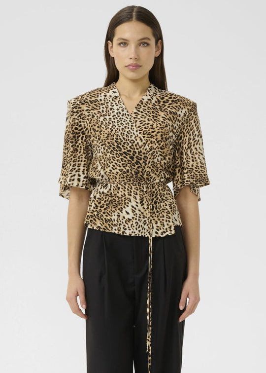 Gestuz GZkadla wrap top light leopard