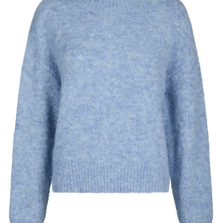 Neo Noir Paulina Fluffy Knit Blouse Dusty Blue