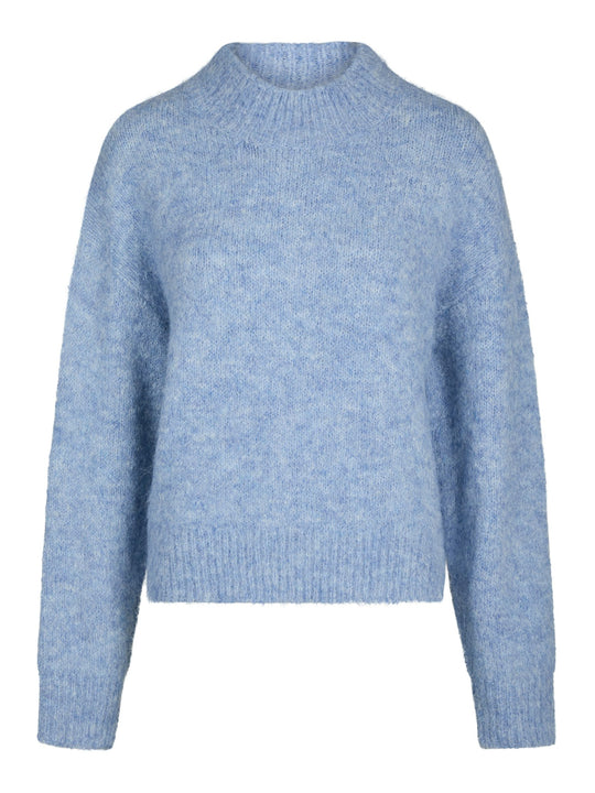 Neo Noir Paulina Fluffy Knit Blouse Dusty Blue