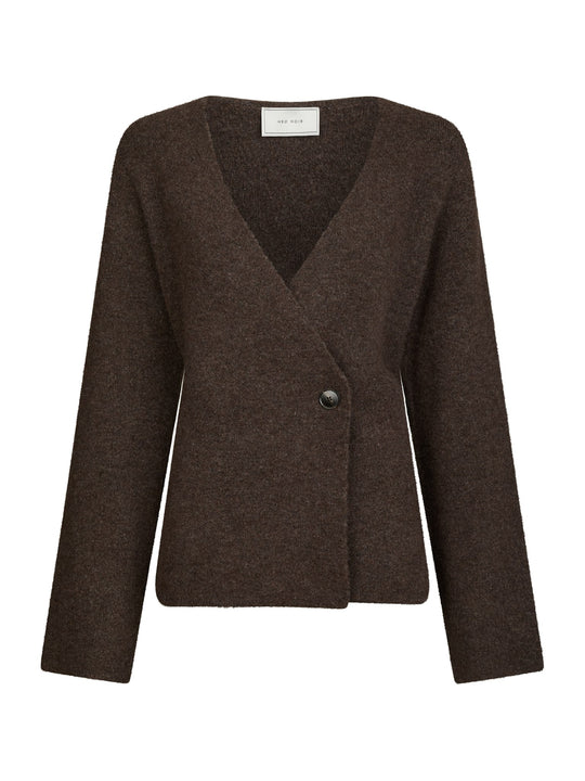 Neo Noir Marie Louise Knit Cardigan Brown Melange