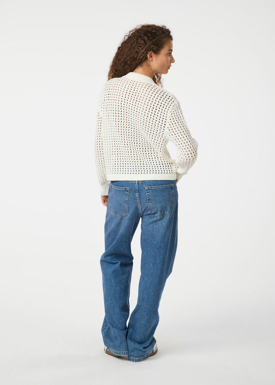 Neo Noir Laurana Crochet Cardigan Off White