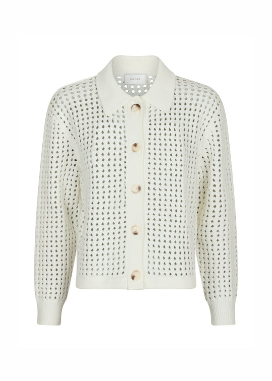 Neo Noir Laurana Crochet Cardigan Off White