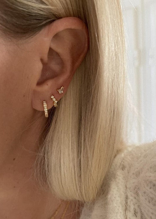 Black Design by camilla folkman lina small hoops with stone