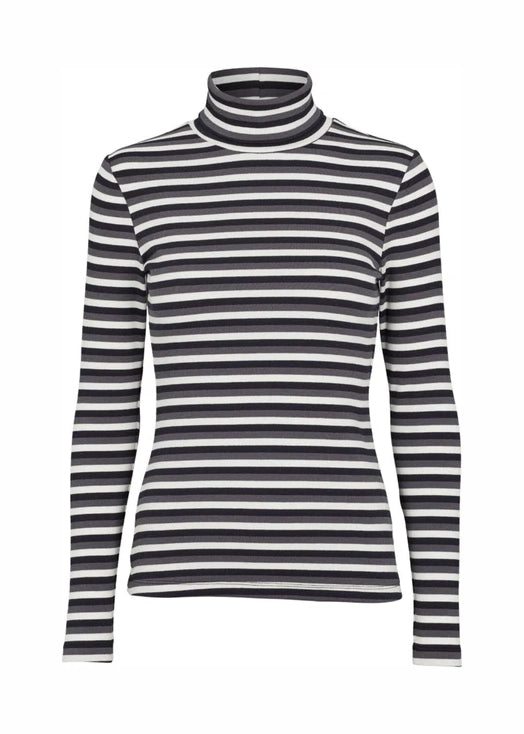 Basic Apparel Ludmilla Whisper à col haut blanc / gris foncé mel./black