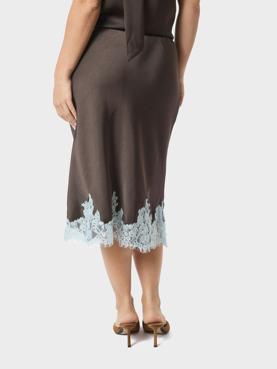 Neo Noir Naira Lace Skirt Dark Brown