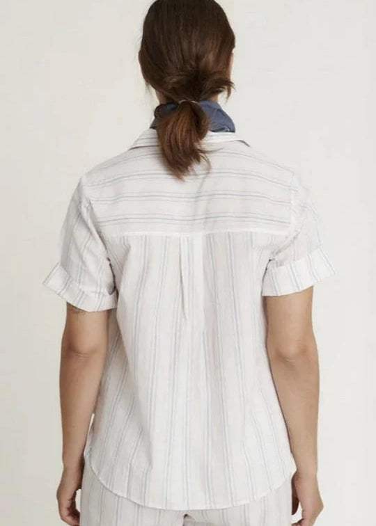 Basic Apparel Martina SS Shirt Whisper white/lotus/Alaskan blue