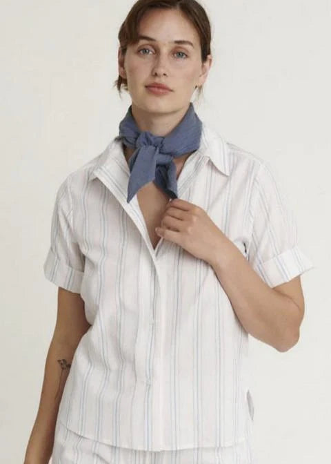 Basic Apparel Martina SS Shirt Whisper white/lotus/Alaskan blue